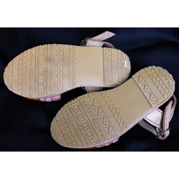 Huaraches Rocio Mexican Leather Sandals Girls 10 Toddler Unicorn Rainbow Ankle S - Picture 9 of 9